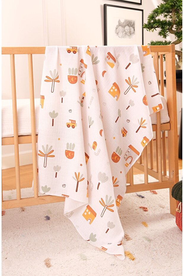 Ensemble de 3 couvertures en mousseline Bondberro - 100 % coton, certifié Oeko-Tex, 80 x 80 cm