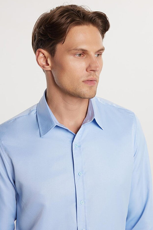 Chemise noire pour homme Tudors, coupe ajustée, manches longues, repassage facile, tissu respirant absorbant la transpiration, à nouer, adaptée à toutes les saisons