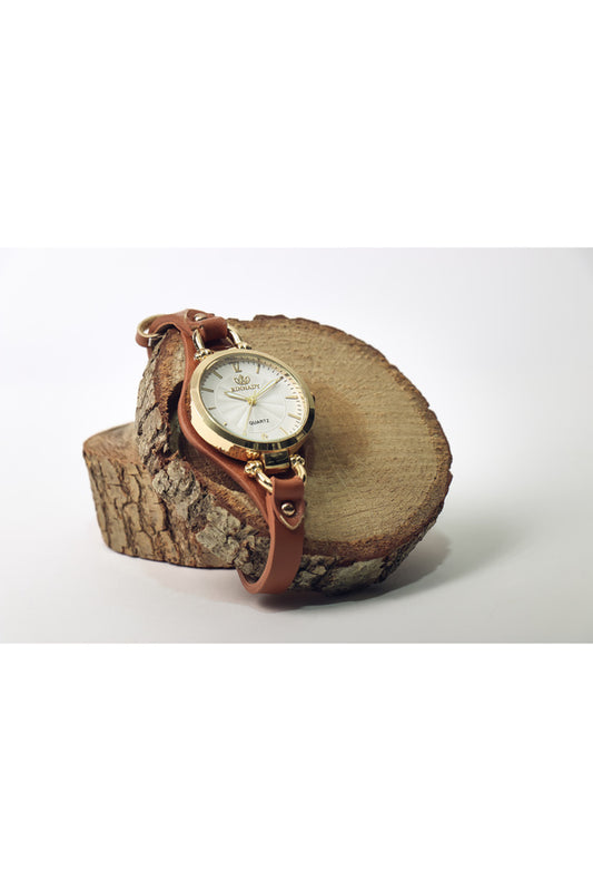 Horloge ronde vintage et rétro Dust Vintage Gyrox marron