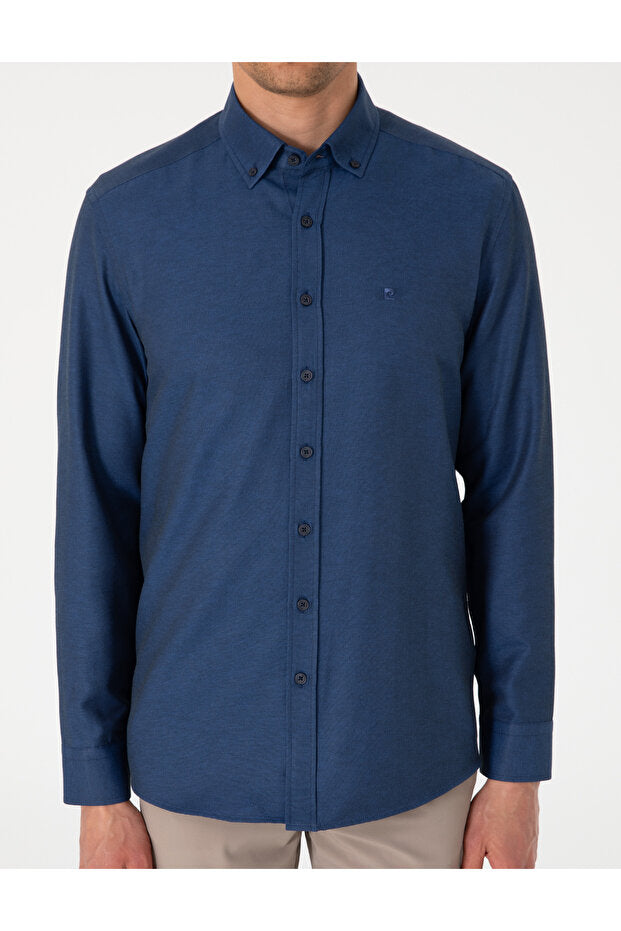 Chemise Pierre Cardin kaki Oxford coupe slim, repassage facile 50306996-VR027