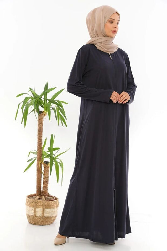 Robe de prière/abaya noire à fermeture éclair pour femme Medipek