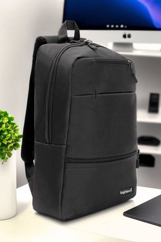 Sac à dos pour ordinateur portable Logitech Original unisexe 15,6 pouces, multi-compartiments, imperméable, noir, pour lycéens, collégiens et écoliers.