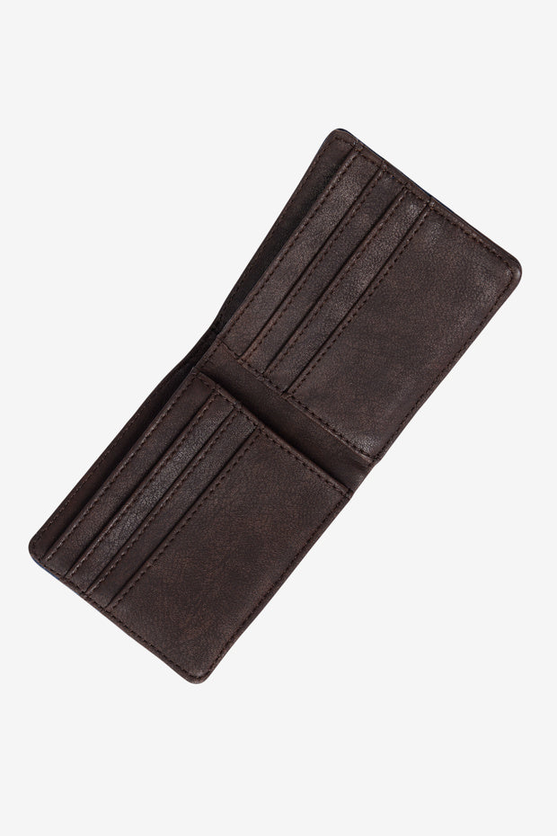 Portefeuille homme AC&Co / Altınyıldız Classics bleu marine-marron avec coffret cadeau et compartiments pour cartes