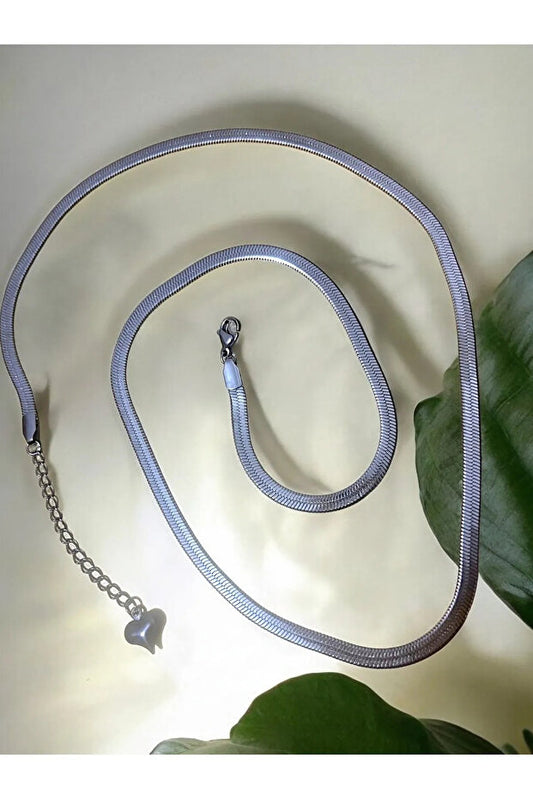 Collier Demokan pour femme, chaîne italienne en acier de haute qualité, 45 cm