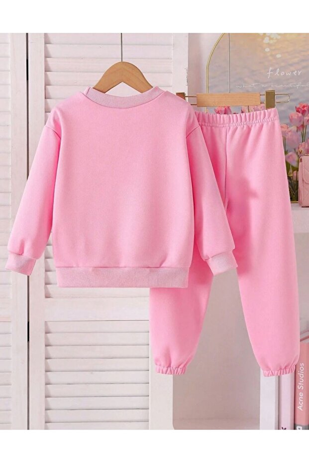 Ensemble haut et bas rose pour filles BYMEER avec détail ruban