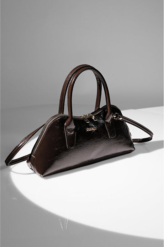 Sac à main et bandoulière Rimense pour femme, marron foncé