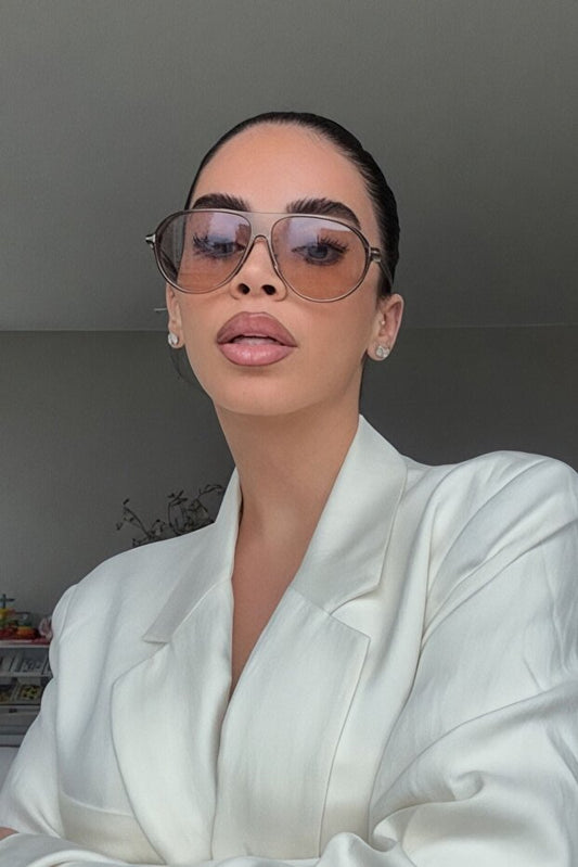 Lunettes de soleil REN Sepia Air unisexes couleur nude | Protection UV400