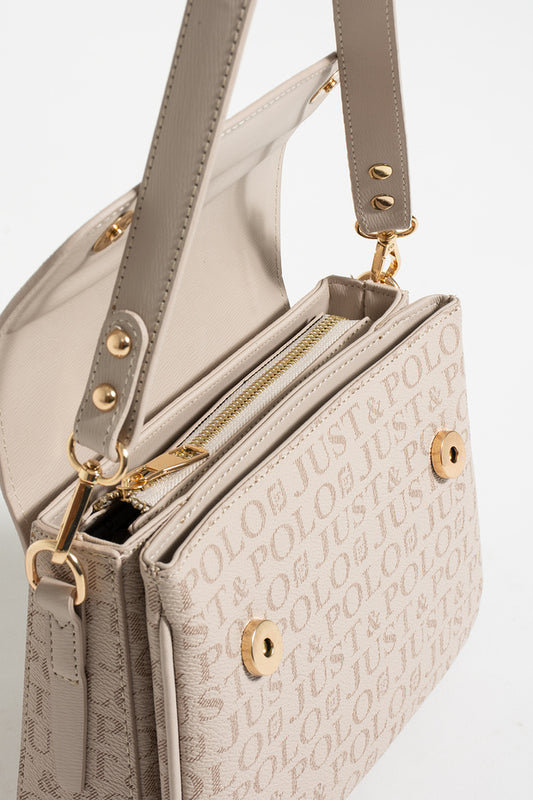 Sac bandoulière Just Polo modèle 2197 - 2 compartiments et couleur pierre