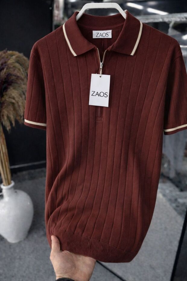 T-shirt à manches courtes en maille pour homme Poloyaka Ferkiarli de zs zaos fashion : confortable, de haute qualité et souple.