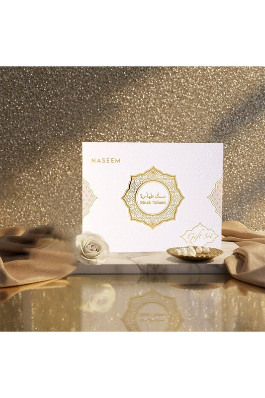 Coffret cadeau Naseem Musk Tahara - Coffret 3 pièces pour hommes et femmes (parfum, roll-on et brume corporelle)