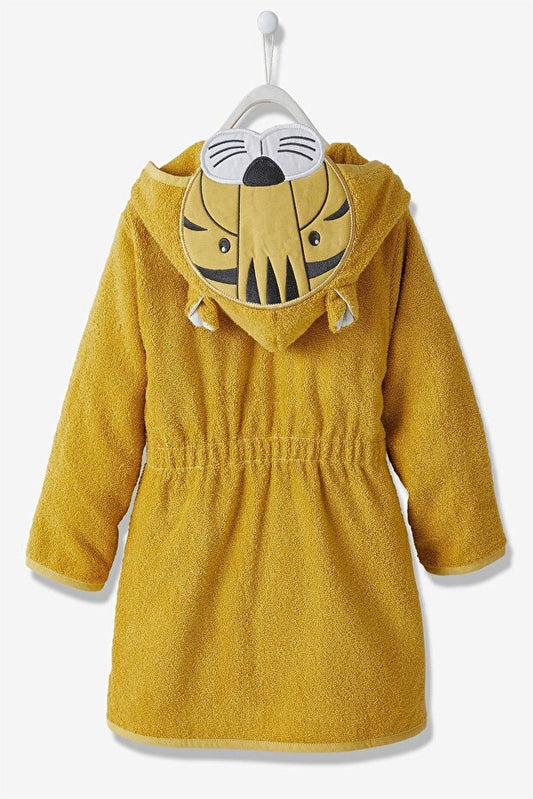 TEKSMODA HER MODA ONDA Peignoir à capuche en coton pour fille et garçon - Tigre