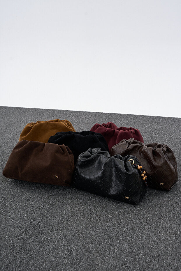 Sac à cordon pour femme Çantacımstore noir tressé