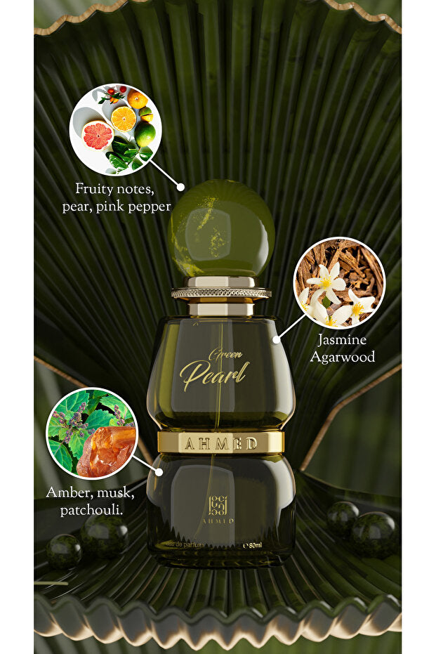 Ahmed Al Maghribi Perle Verte 80 ml | Parfum unisexe longue tenue | Pomme | Bois de cèdre | Accord d'agrumes