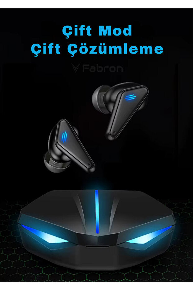 Casque de jeu sans fil FABRON K55 compatible Android et iOS, écouteurs Bluetooth intra-auriculaires à faible latence