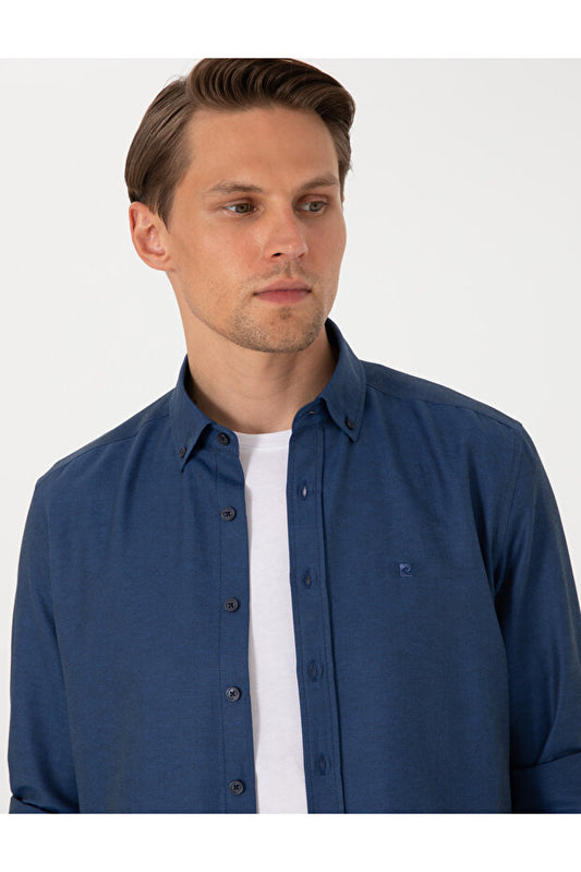 Chemise Pierre Cardin kaki Oxford coupe slim, repassage facile 50306996-VR027