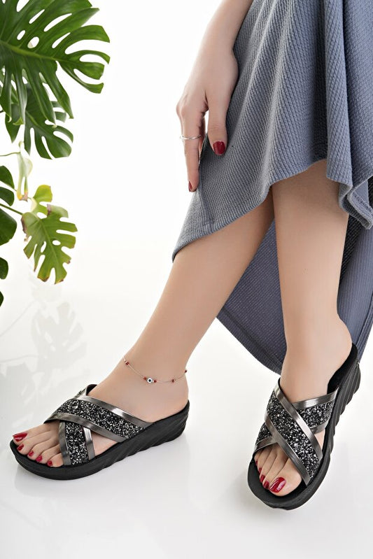 Pantoufles décontractées pour femmes Modafırsat, élégantes et confortables, parfaites pour les jeunes mamans, la maison, la plage, les mariages et les sorties.