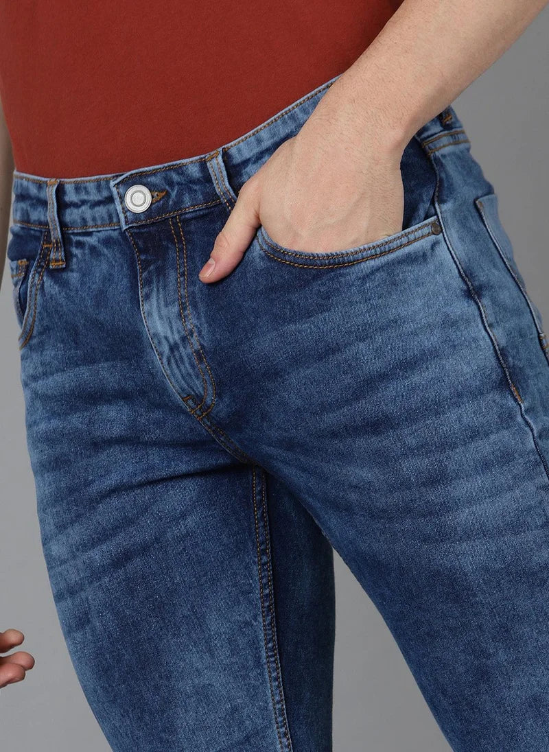 Jean slim bleu délavé extensible pour homme Urbano Fashion