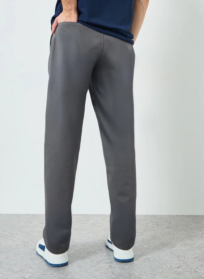 Pantalon gris en coton pour homme, coupe décontractée