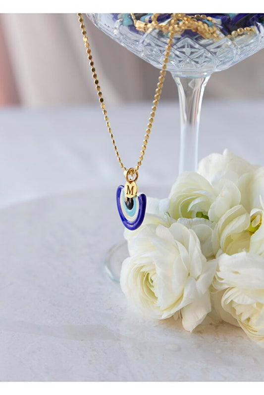 Collier CHARMLUCKY Murano Œil protecteur (LETTRE)