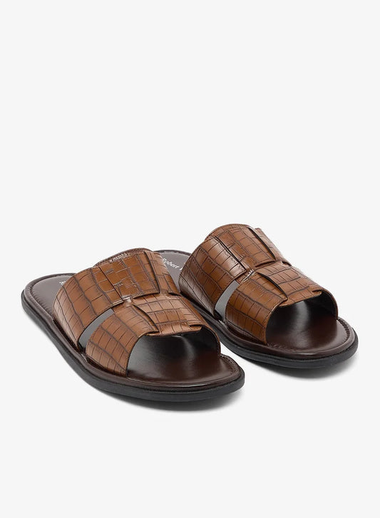 Croc Emboss Casual Slider Sandals