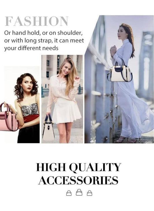 pohojim Women's Versatile Contrast Color Crossbody Bag, Ladies Large Capacity Shoulder Bag Handbag Tote Bags Clutch Bag, Fashion Daily Commuting Sling Bag Side Bag for Girls College Students