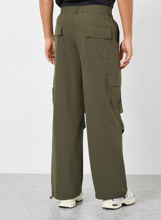 Pantalon cargo décontracté vert olive pour homme