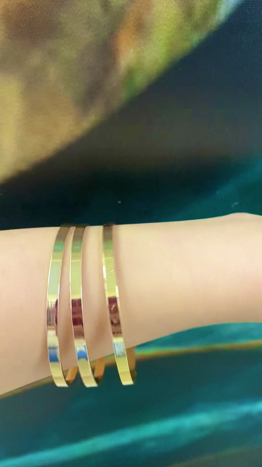 Bracelet Ajda épais Vitastyle couleur or, ensemble de 3 pièces