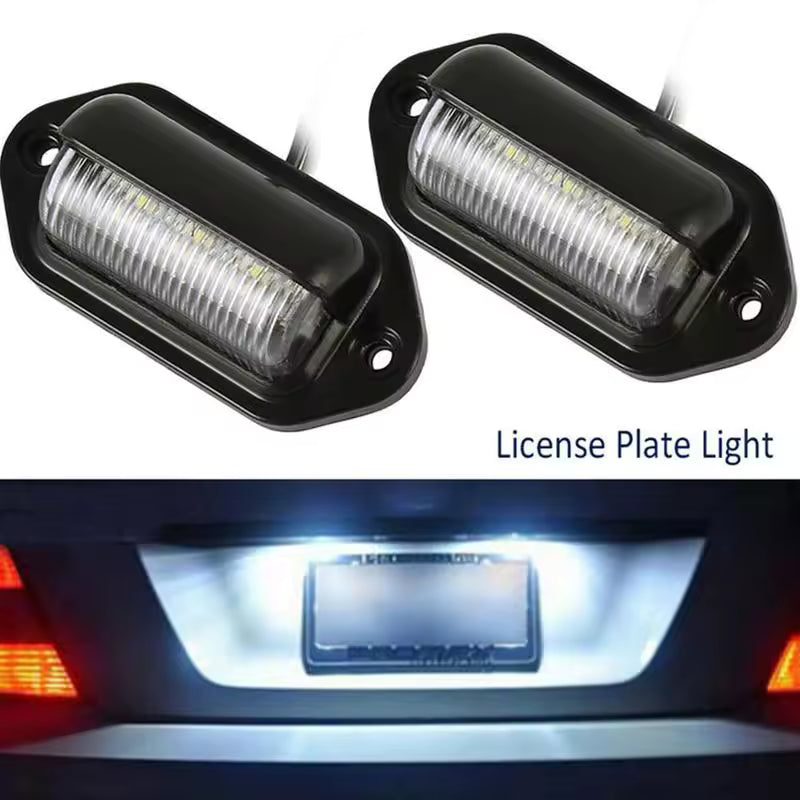 Lumière de plaque d'immatriculation de planificateur de voiture, lampe de marche d'étiquette de camionnette, ampoules blanches, produits de voiture, SUV, camion, remorque, 6 LED, 2 pièces