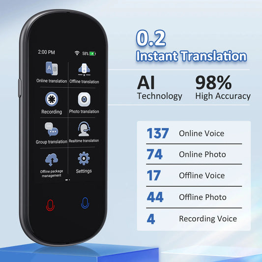 Z2 Instant AI Voice Translator Portable 3.1 inch Touch Screen Real Time Translator with Recording Photo for Travel Learn Meeting - AliExpress 44