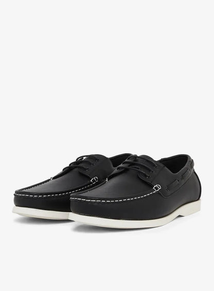 Chaussures bateau classiques noires pour hommes