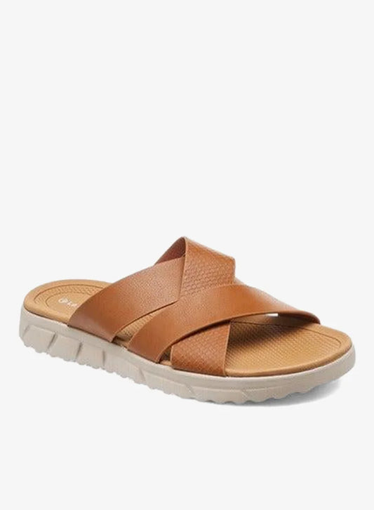 Men Cross Strap Slip-On Sandals