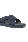 Sandales arabes GEOOMNII pour hommes – Sandales bleues à enfiler | Tige confortable en PU et semelle en TPR