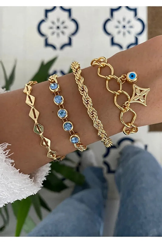 Bracelet MagicStone  en turquoise composé de quatre pièces