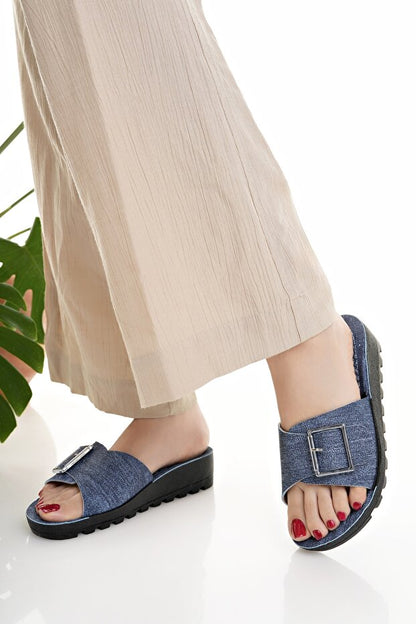 Pantoufles à plateforme pour femmes Modafırsat, noires, décontractées, confortables, légères et élégantes, parfaites pour les jeunes mamans.