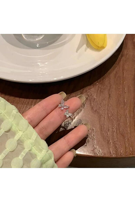 Bague Toptanhanem élégante à double papillon - Couleur argent