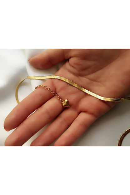 Collier Demokan  pour femme, chaîne italienne en acier de haute qualité, 45 cm