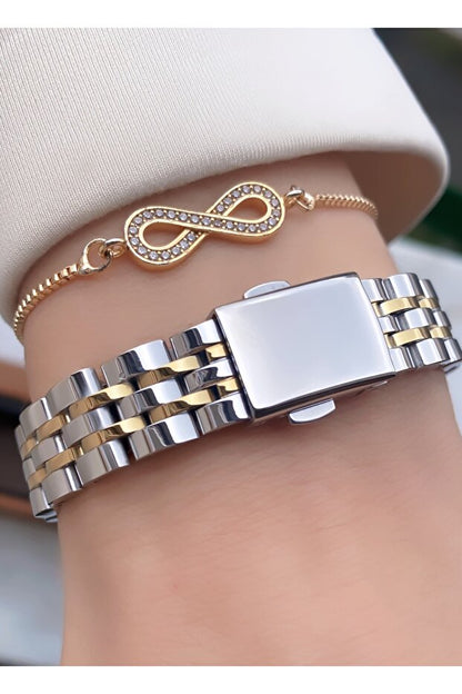 Montre femme Ferrucci , bracelet en acier doré