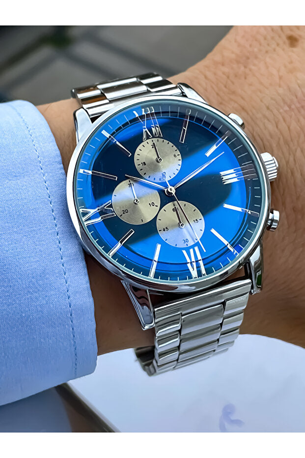 Montre homme S.POLO  , nouvelle collection, couleur argent, design spécial, modèle élégant avec bracelet, cadeau idéal pour la fête des pères.