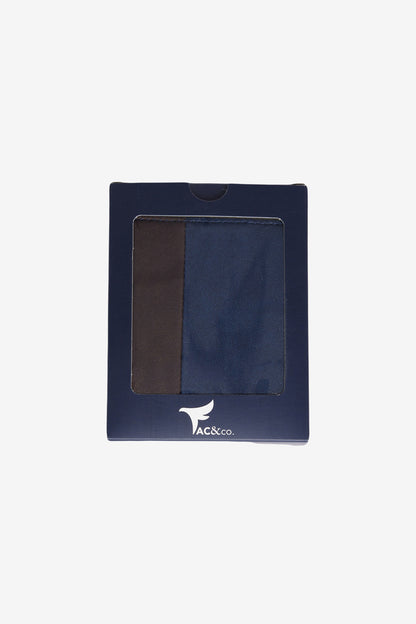 Portefeuille homme AC&Co / Altınyıldız Classics bleu marine-marron avec coffret cadeau et compartiments pour cartes