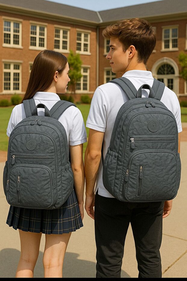 Sac à dos scolaire unisexe citycenterfashion  en tissu froissé imperméable, grande taille, pour collège, lycée et université, cty-lbn-301