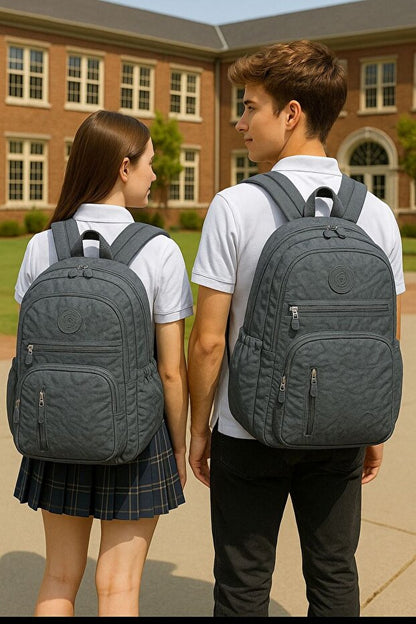 Sac à dos scolaire unisexe citycenterfashion  en tissu froissé imperméable, grande taille, pour collège, lycée et université, cty-lbn-301