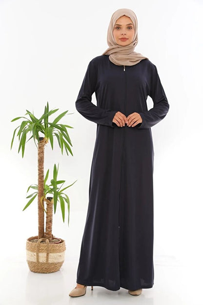 Robe de prière/abaya noire à fermeture éclair pour femme Medipek