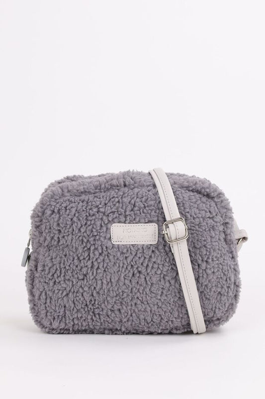 Sac bandoulière urbain mini en peluche crème pour femme NOTHING