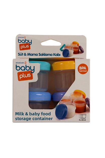 Ensemble de 4 boîtes de conservation pour lait et aliments Baby Plus