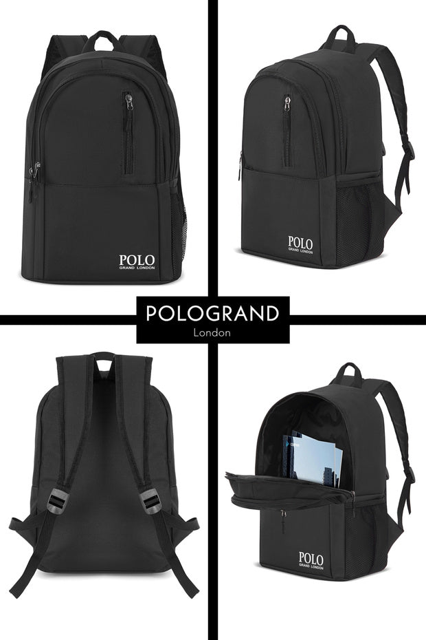 Sac à dos unisexe POLOGRAND London  Original grande capacité, multi-compartiments, imperméable, pour l'école primaire, le collège et le lycée