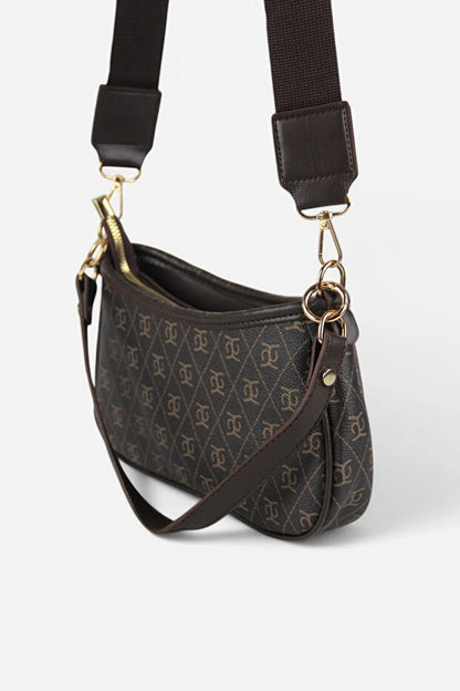 Sac bandoulière marron monogrammé Shift Co Farm