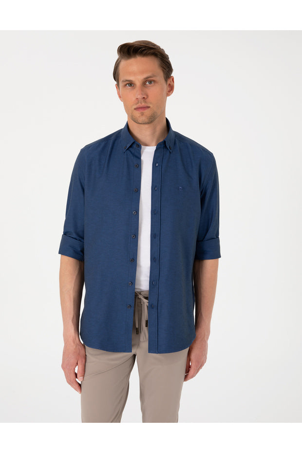 Chemise Pierre Cardin  kaki Oxford coupe slim, repassage facile 50306996-VR027