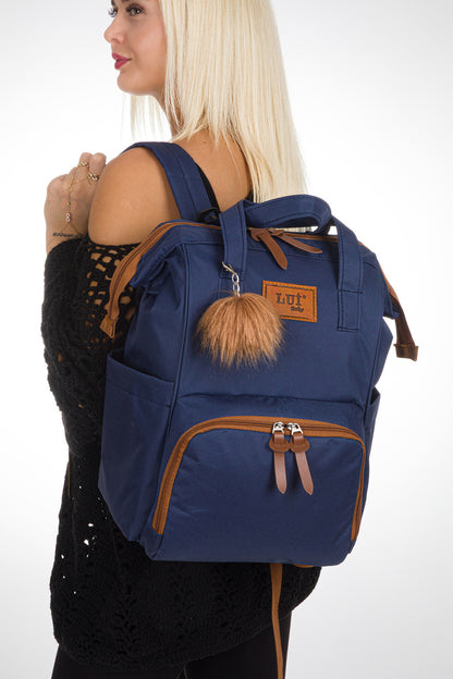 Sac à dos L&M LEGAS MODA  pour soins mère-bébé avec porte-bouteille isotherme et fixation pour poussette (CADEAU INCLUS)