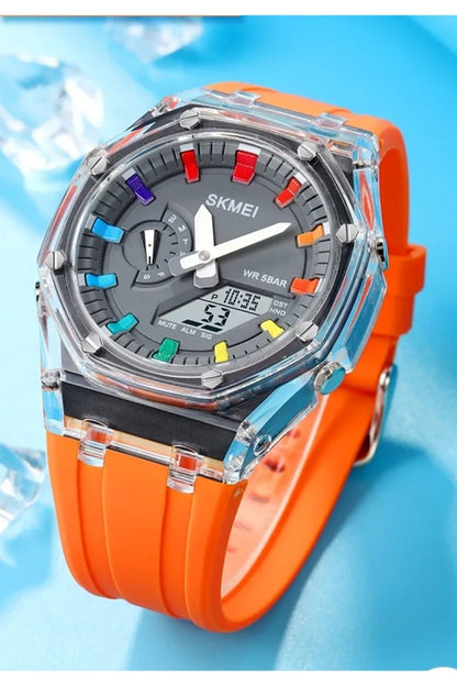 Montre-bracelet LED Skmei  2100 au design sportif coloré