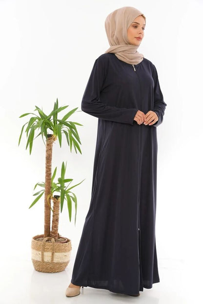 Robe de prière/abaya noire à fermeture éclair pour femme Medipek